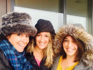 Saying goodbye to the family.