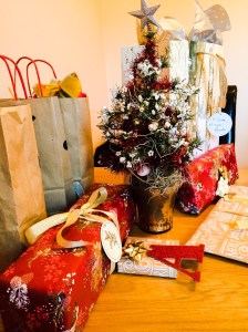 They aren't really giant presents. It's a tiny tree.